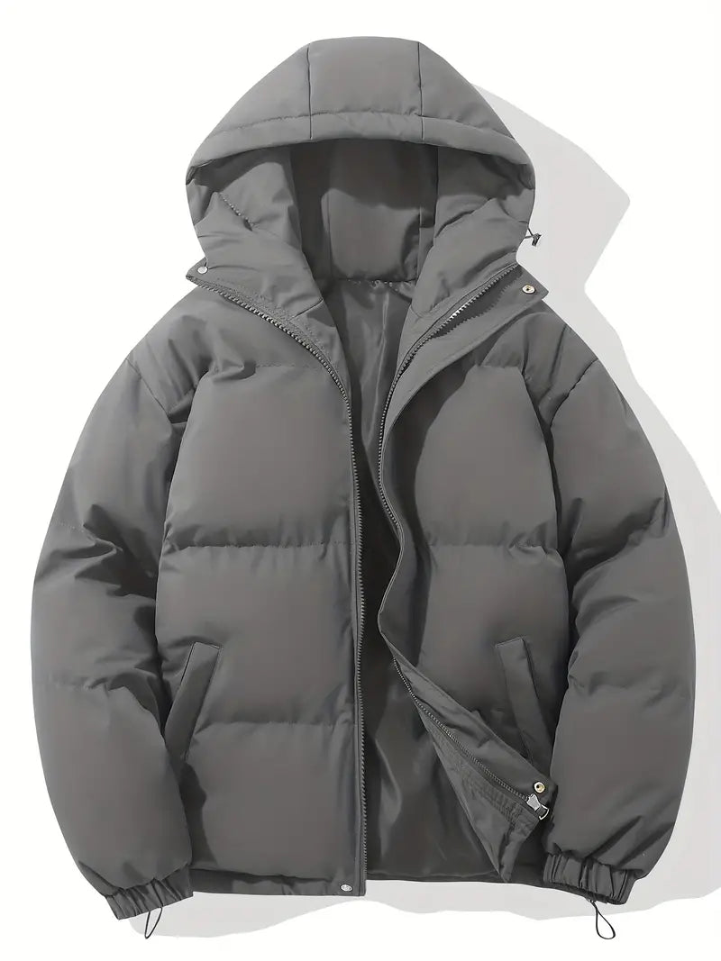 Warm gefütterte Winterjacke mit Kapuze