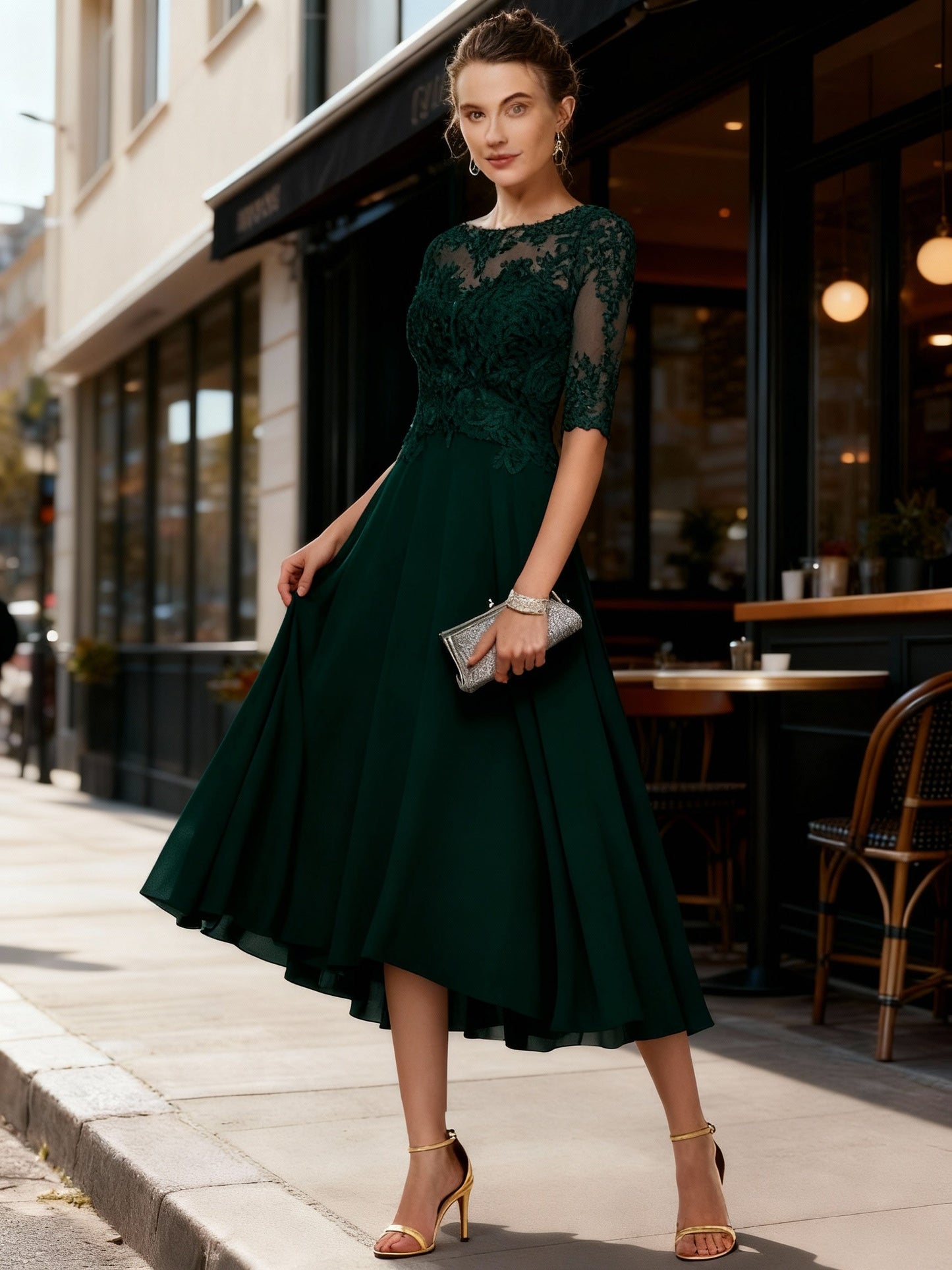 Luxus Abendkleid Satin Elegant
