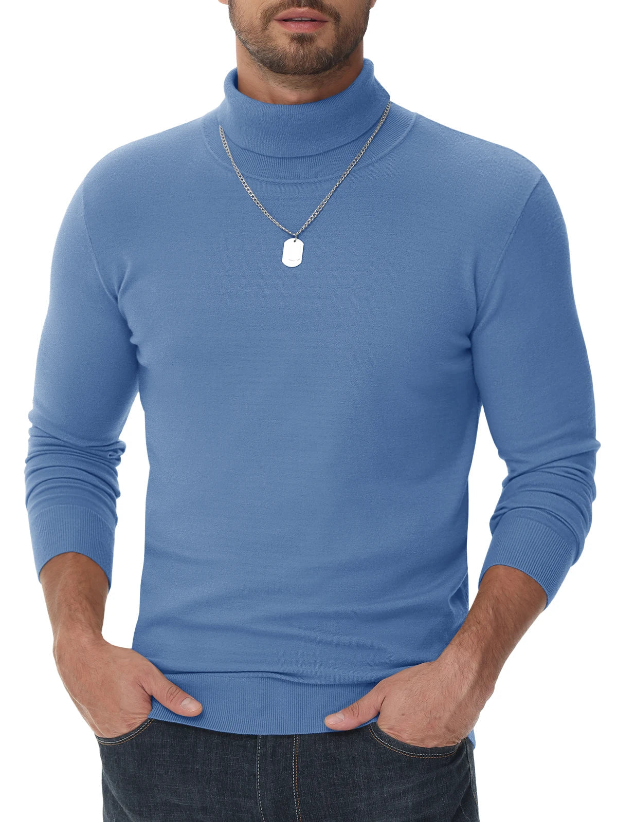 Herren Rollkragenpullover Slim Fit Modern
