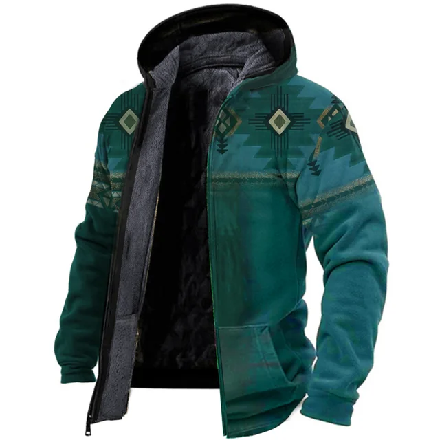 Herren Fleecejacke Warm Vintage Style