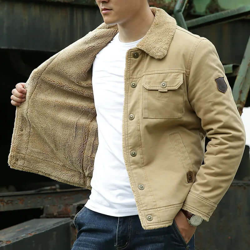 Herren Winterjacke Fleece Warm Isoliert