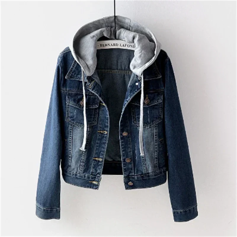 Damen Jeans mit Abnehmbarer Kapuze