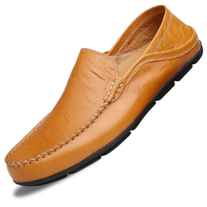 Bequeme Herren Slipper Leder Schwarz