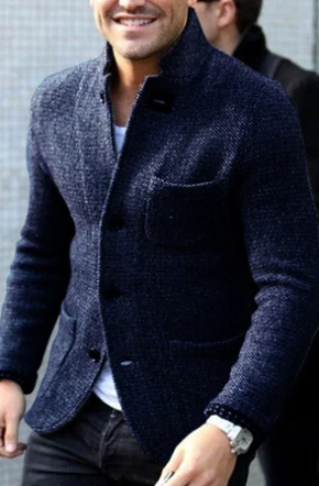Herren Blazer Jacke Einreiher Tweed Retro Look