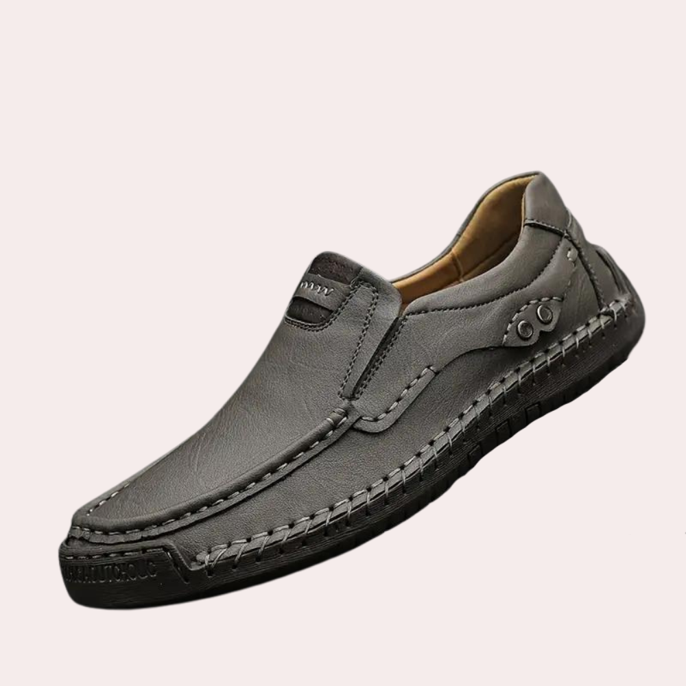 Herren Leder Slipper Bequem Freizeit