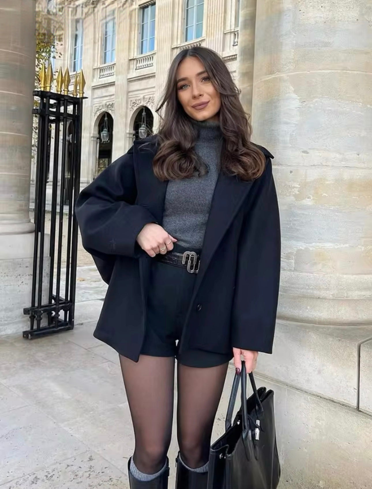Eleganter Wollmantel Damen Wintermode