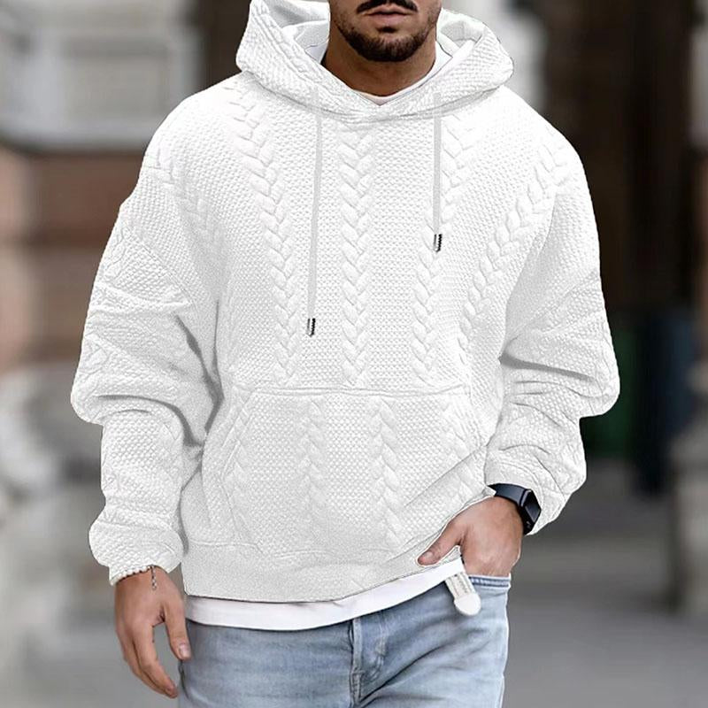 Kapuzenpullover Herren Grobstrick Warm Bequem