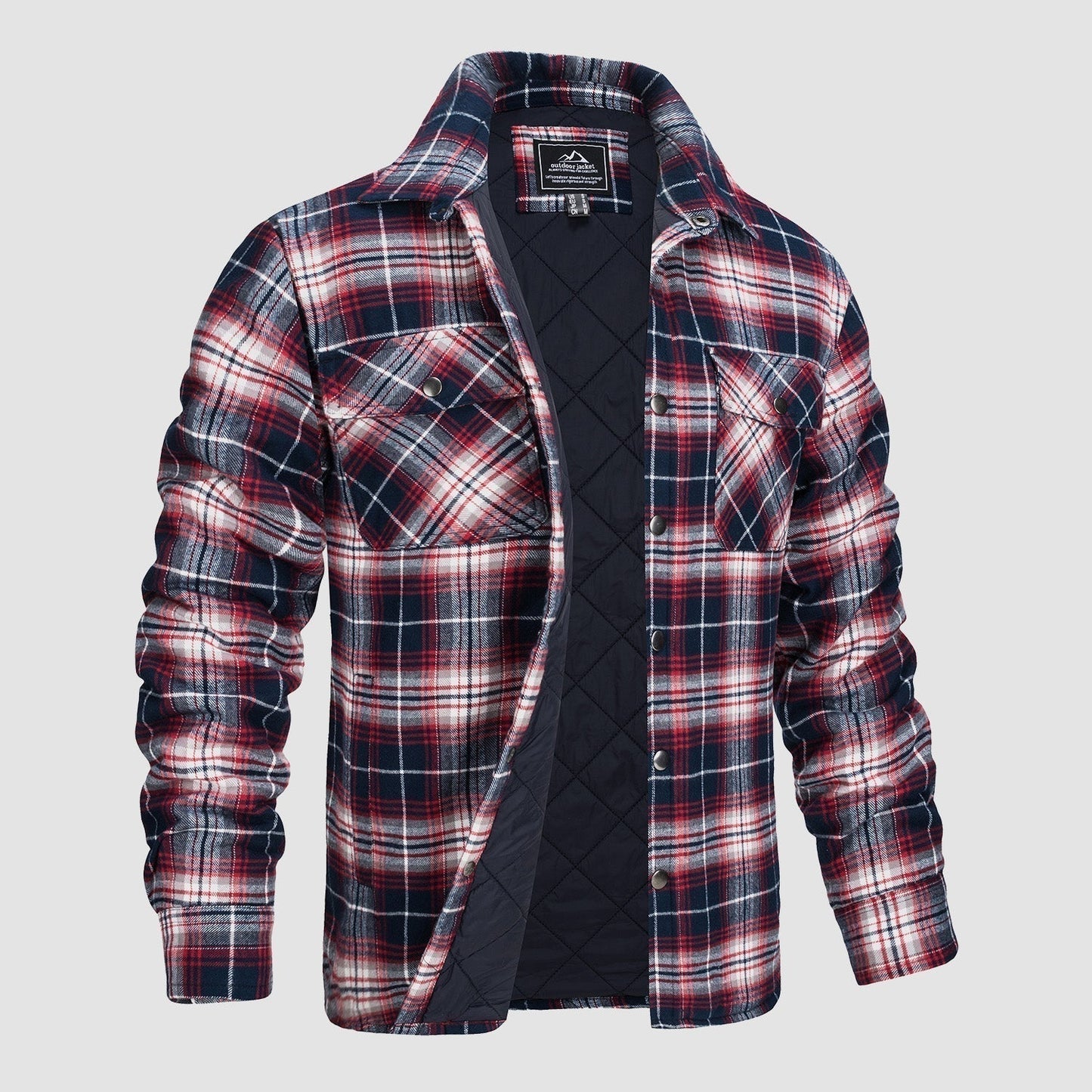 Karierte Herrenjacke Gesteppt Modern