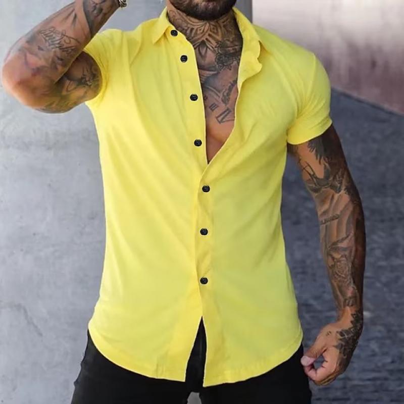 Slim Fit Hemd Modisch Kurzarm Herren