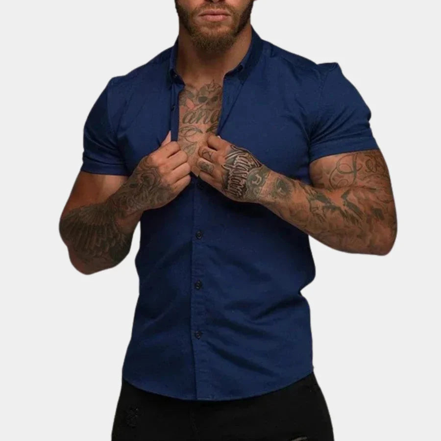 Slim Fit Herrenhemd mit Knöpfen