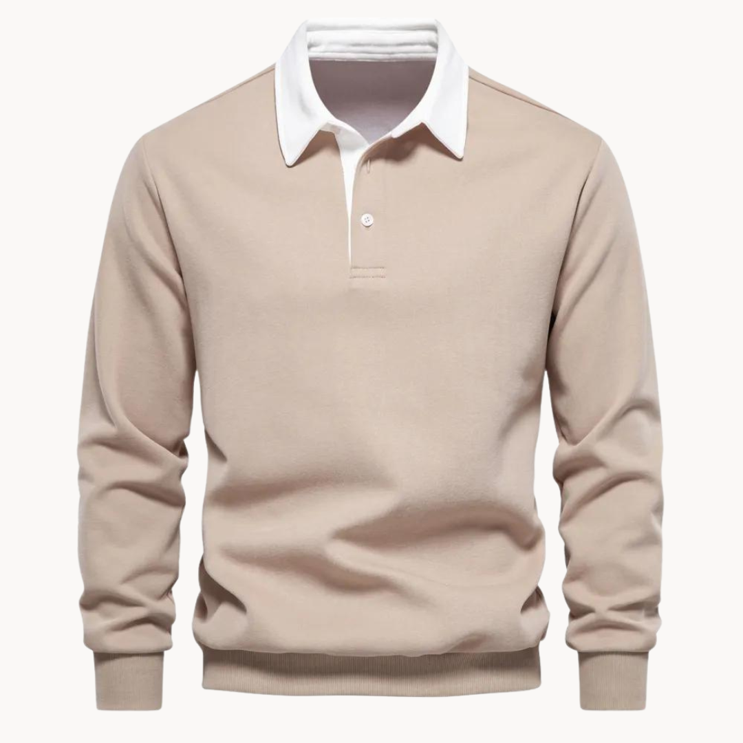 Herren Pullover Sweatshirt Bequem Polokragen