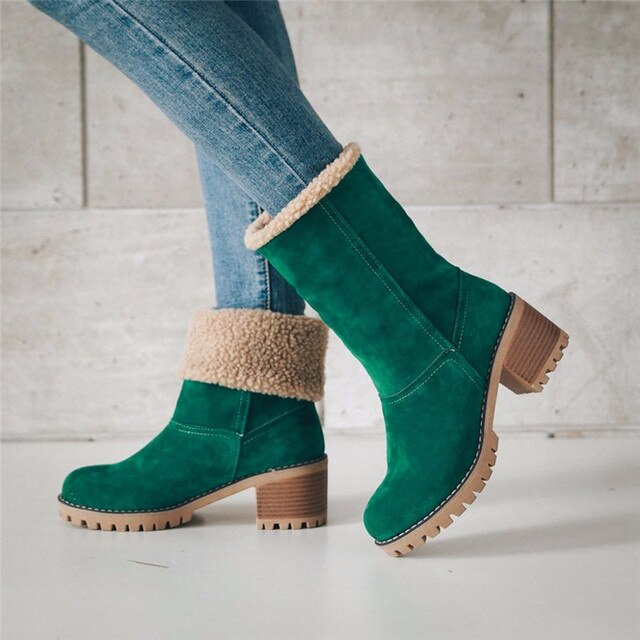 Damen Winterstiefel Fell gefüttert Warm & Bequem