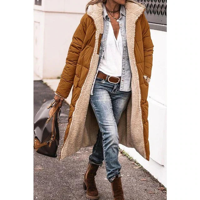 Kapuzenmantel Damen Fleece Bequem