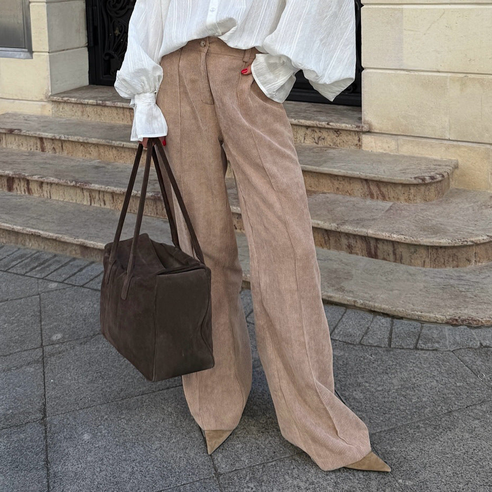 Damen Cordhose Komfort Fit Breite Bein