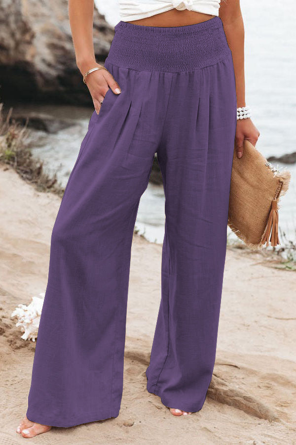 Damen Leinenhose Bequem Elegant