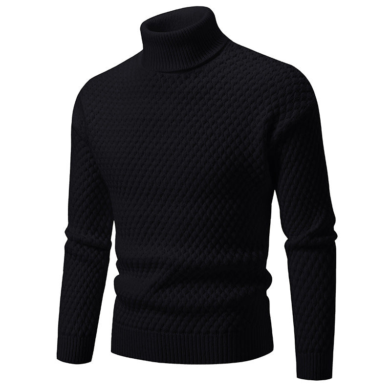 Herren Rollkragenpullover Strukturiert Modern Style