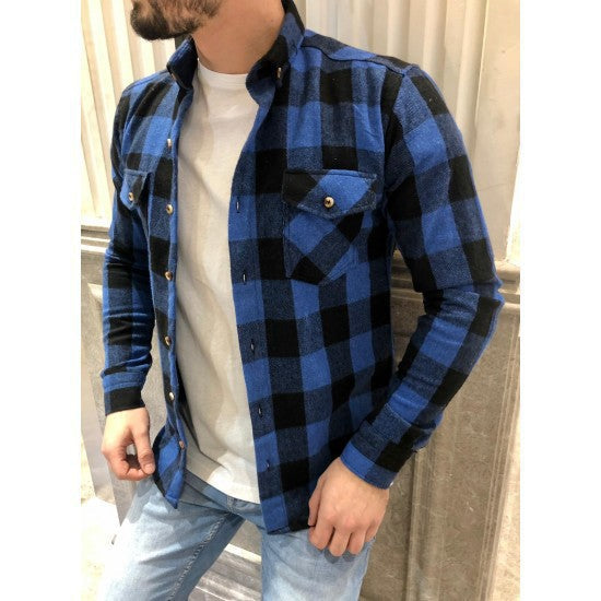 Kariertes Flanellhemd Relaxed Fit Langarm