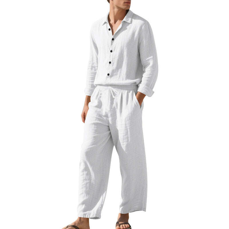 Herren Leinenanzug Bequem Elegant Slim Fit