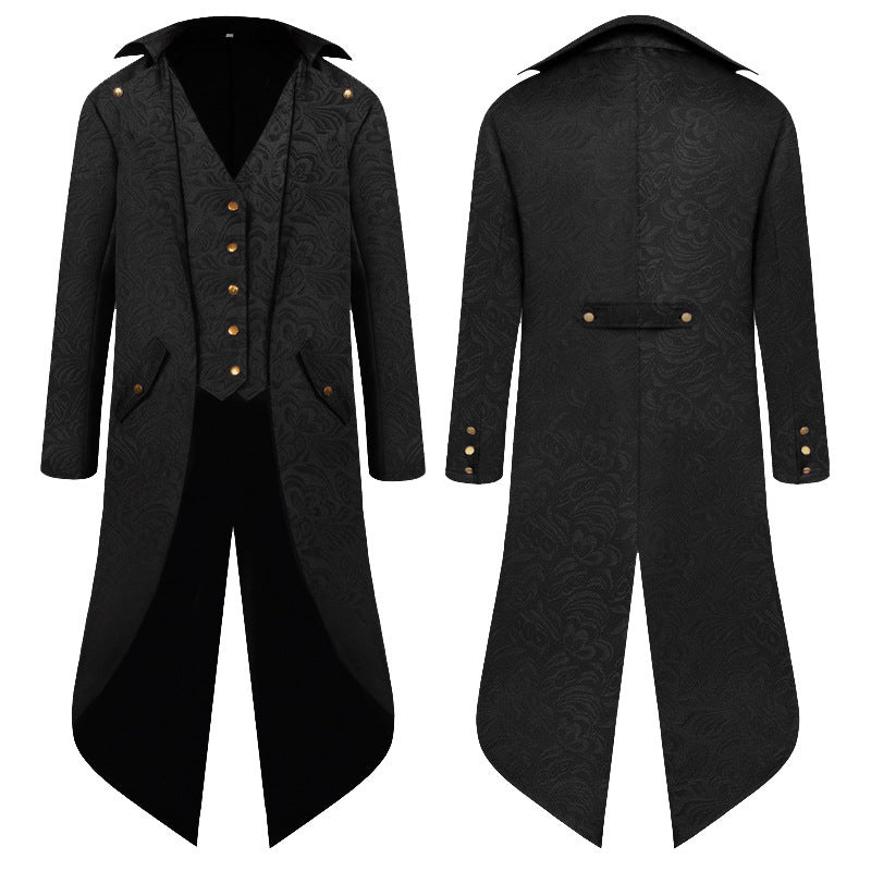 Damen Viktorianischer Mantel Elegant Musterung Kunstleder - IdealeKleiden