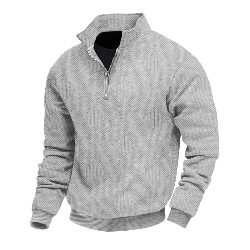 Herren Strickpullover Stehkragen Modern Reißverschluss