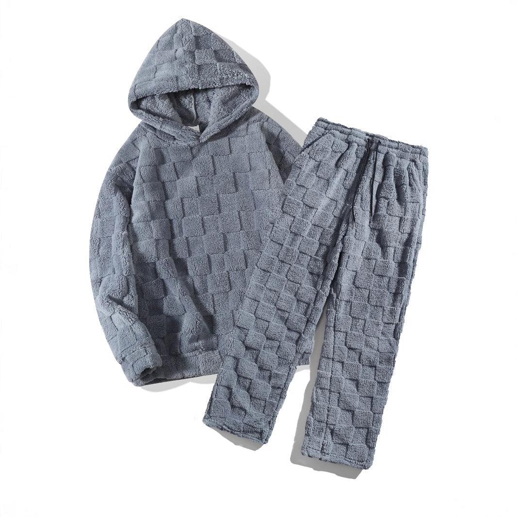 Damen Fleece Set Kapuze Elastisch Bequem