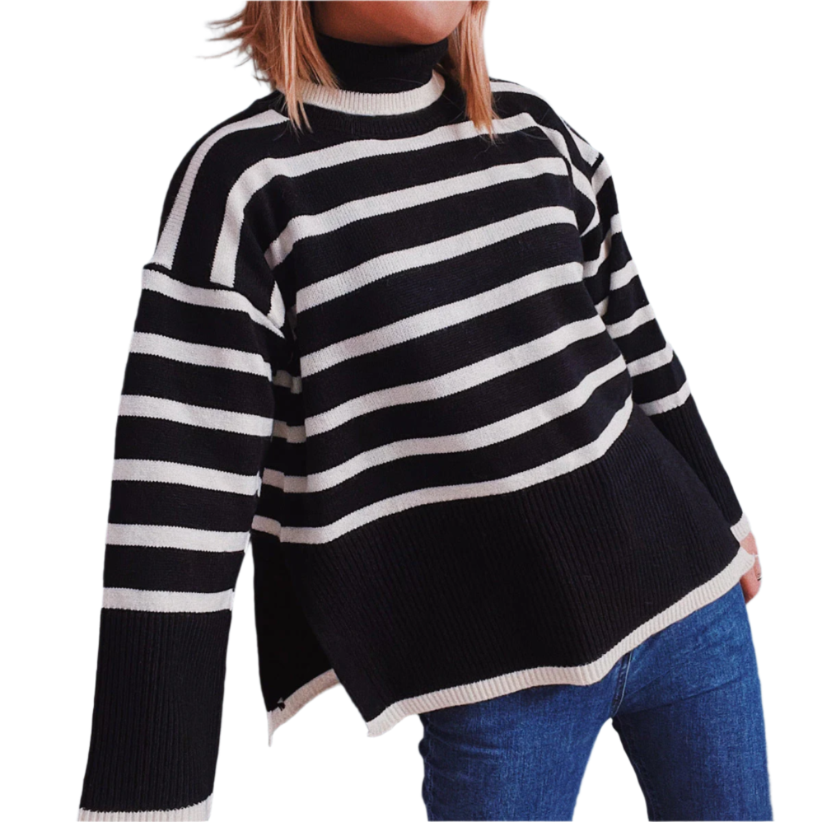 Gestreifte Herrenpullover Warm und Bequem