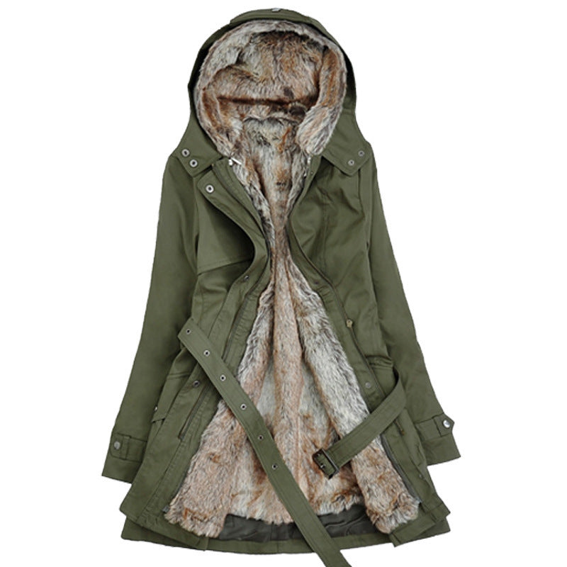 Damen Winterjacke Gefüttert mit Kapuze Damenparka