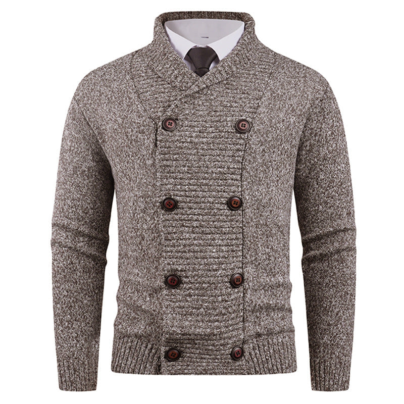 Herren Strickjacke Modern Schalkragen Knopfdesign