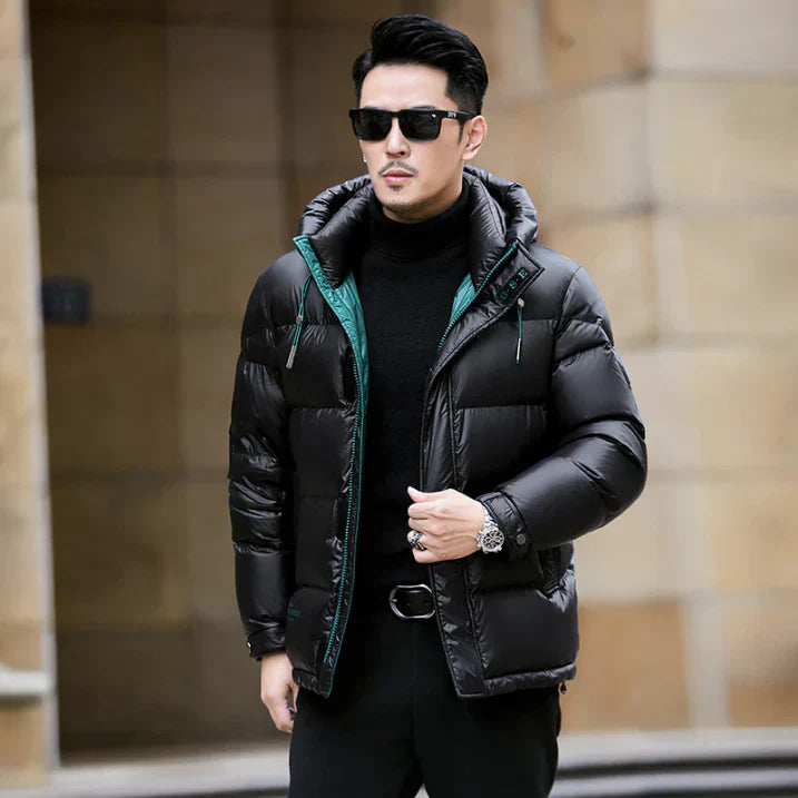 Warme Herren Winterjacke Langarm Reißverschluss