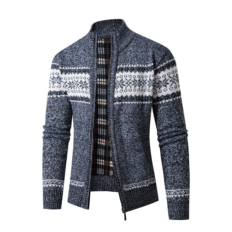 Herren Strickjacke Modern Hoher Kragen