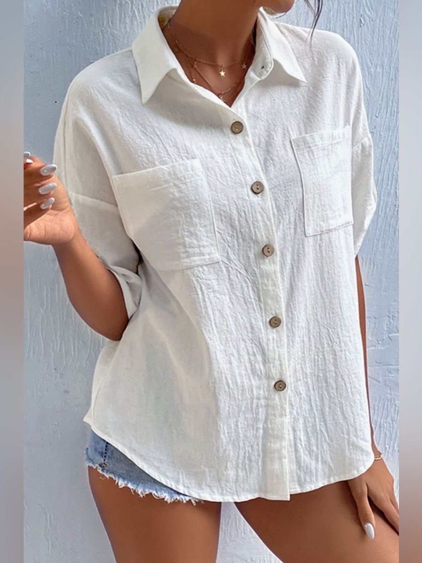 Damen Leinenbluse Sommerleicht Elegantes Design