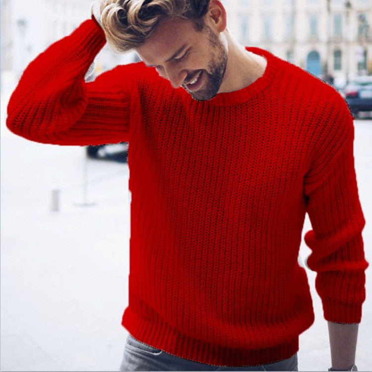 Herren Strickpullover Modern Rundhals Design