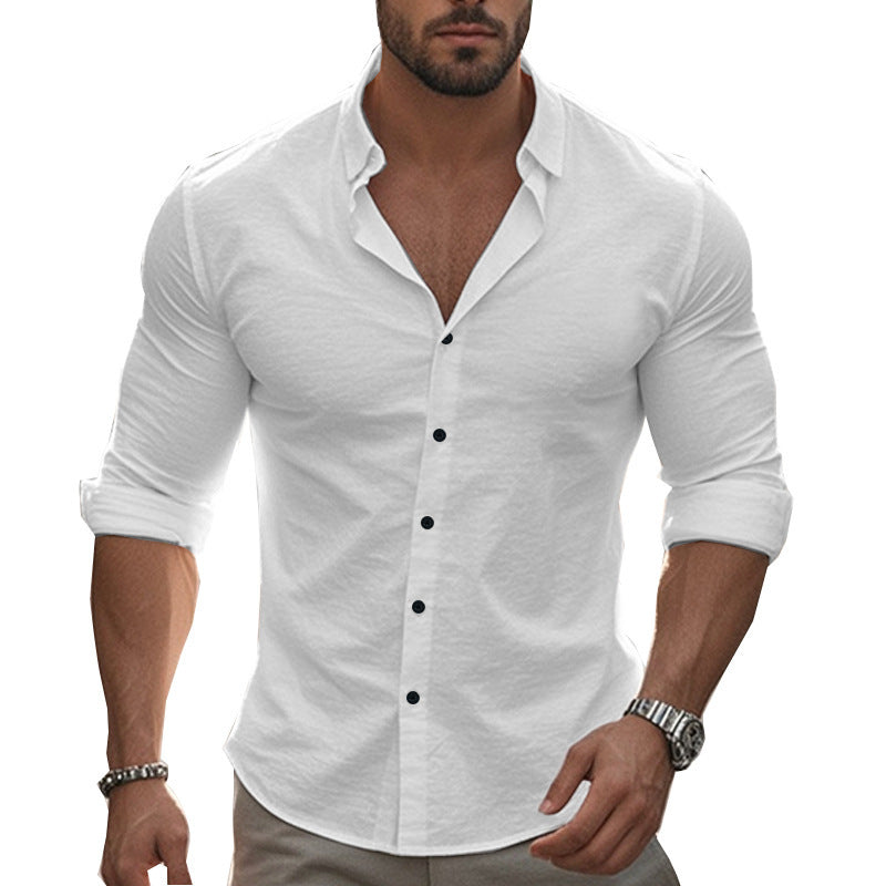 Herren Hemd Elegant Langarm Moderner Kragen