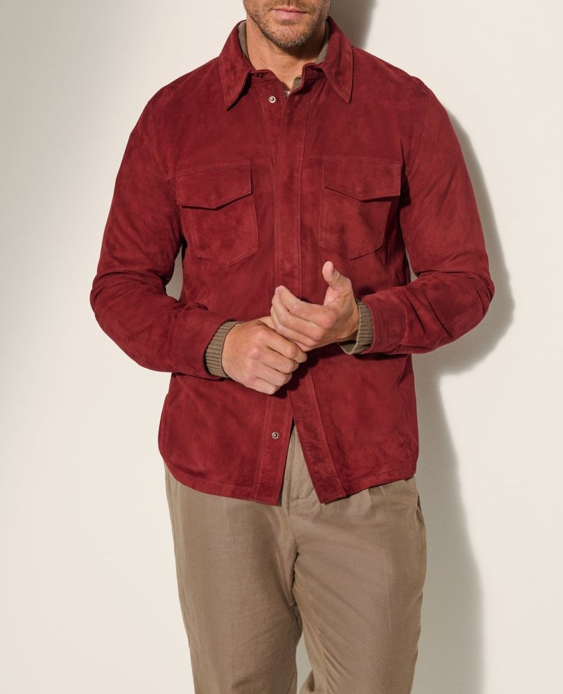 Herren Lederjacke Klassisch Elegant Wildleder