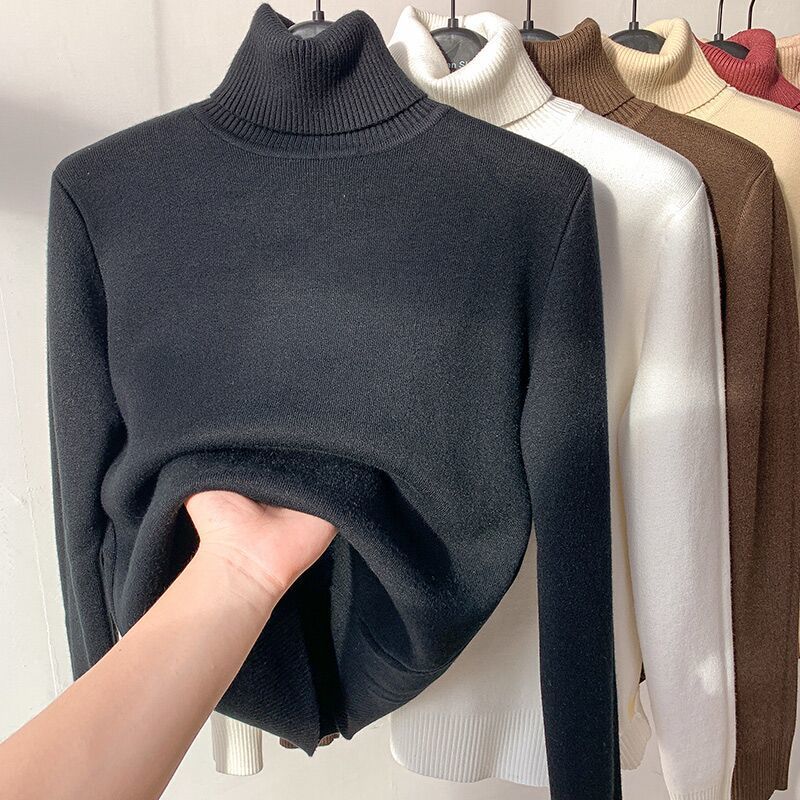 Weiche Rollkragenpullover Damen Teddyfleece