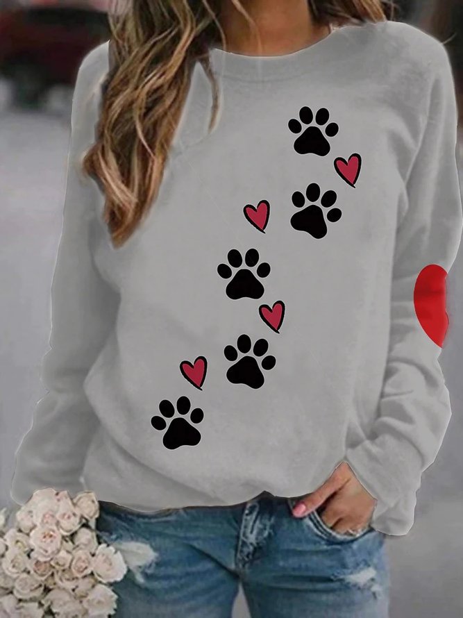 Damen Sweatshirt Kätzchen Motiv Weich Geschenk
