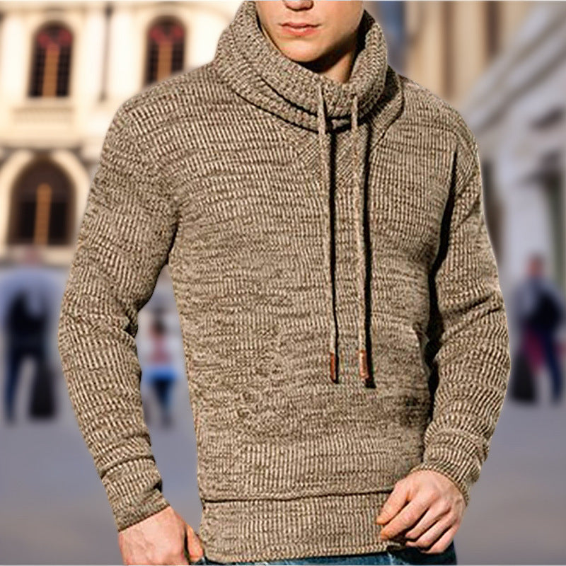 Herren Pullover Hochkragen Taschen Sweater