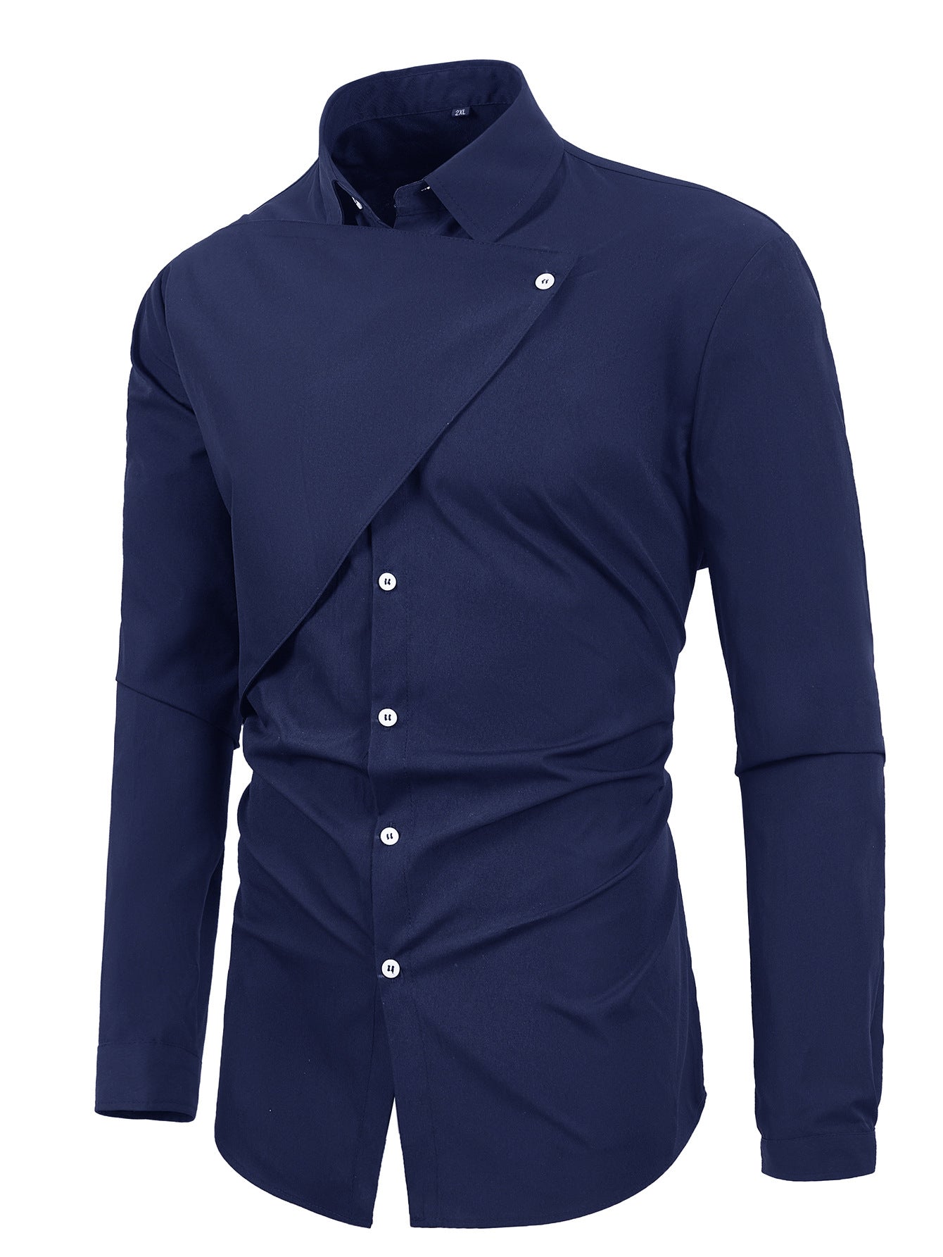 Herren Kurzarm Hemd Asymmetrisch Elegant Style