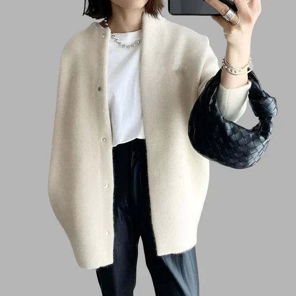 Große Strickjacke Damen Knöpfe Oversize