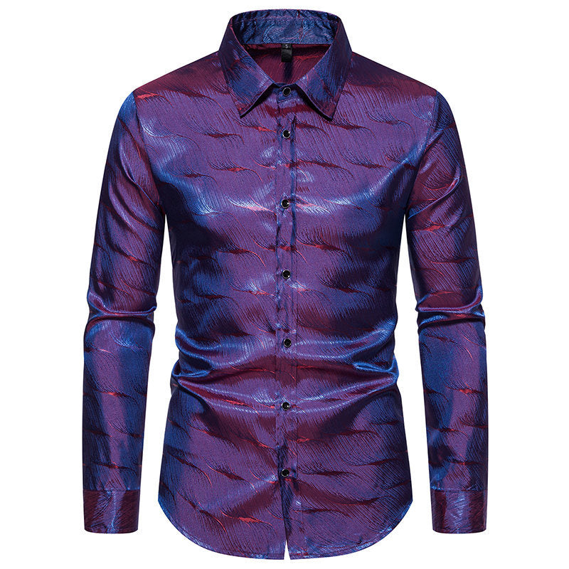 Herren Hemd Elegant Strukturmuster Modernes Design