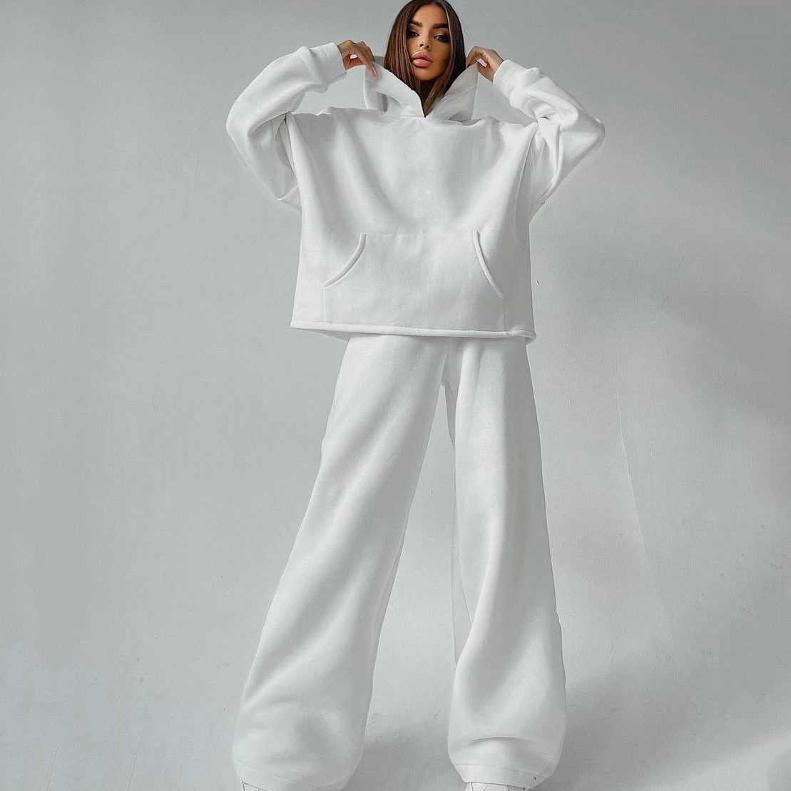 Damen Casual Oversized Hoodie Set mit weiten Hosen