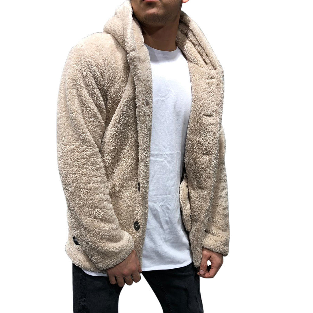 Plüschfleece-Jacke Kapuze Weich