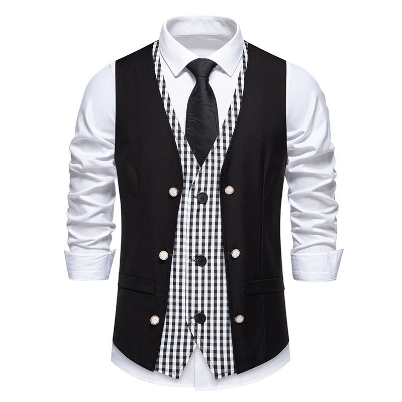Herren Anzugsweste Elegant Kontrast Innenausstattung
