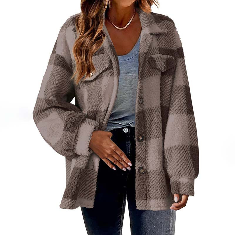 Stylischer Karomantel Damen Winter