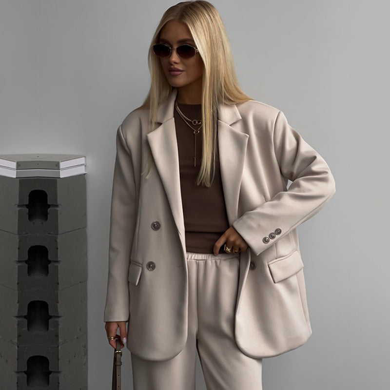 Damen Zweiteiliges Set Oversized Blazer Hose Modern Chic