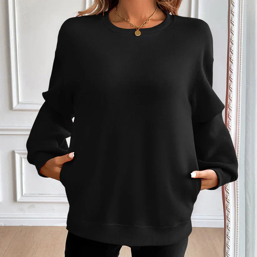 Nora - Bequemes Sweatshirt Mit Vordertaschen