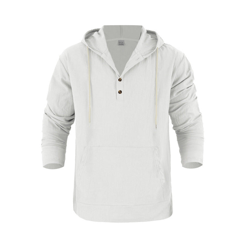Herren Kapuzenpullover Mit Taschen Und Knöpfen