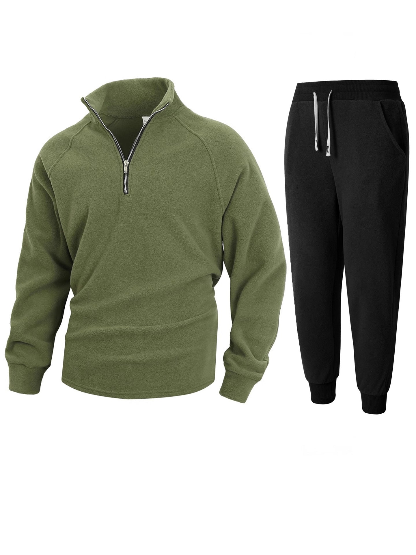 Herren Fleece-Anzug Bequem Halblang Reißverschluss