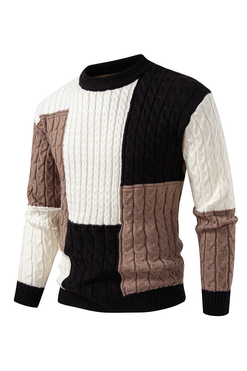 Modischer Herren Pullover Farbblock Design