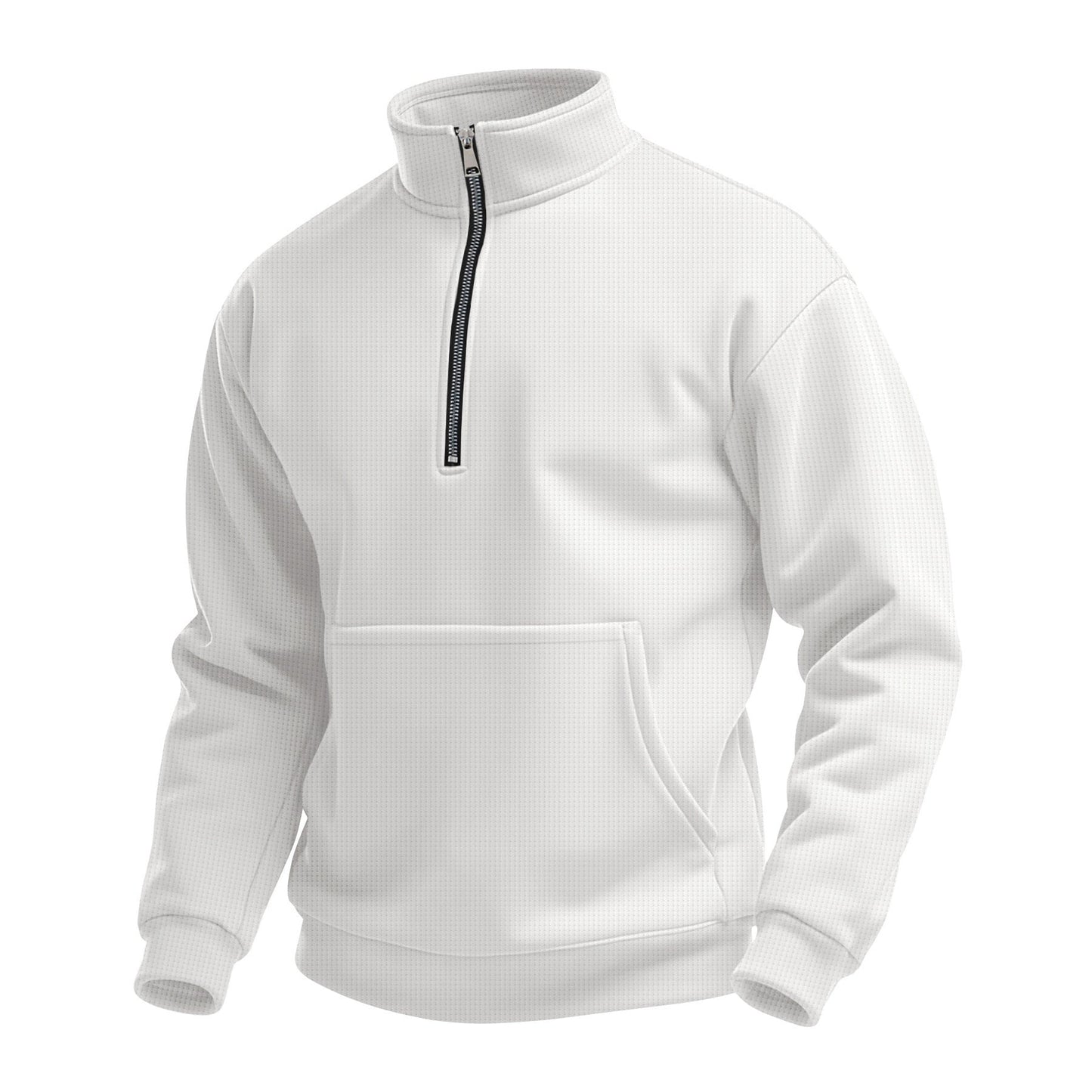 Herren Fleece Pullover Stehkragen Kängurutasche Praktisch
